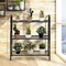 Black Metal 3-Tier Bookcase Plant Stand Indoor Outdoor Storage Rack